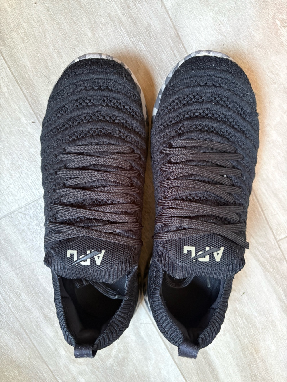 Knit Lace-Up Sneakers in Black